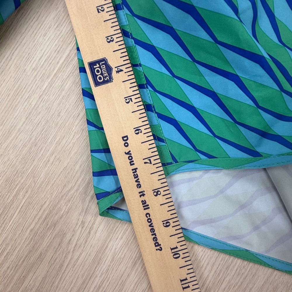 Swim Trunks Fair Harbor Mens XXL Green Blue Geometric Wavy Print Board Shorts - Picture 7 of 11